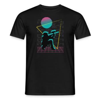Vaporwave Paintball - Men's T-Shirt - black - Front - AI Model Male 178 light (178cm)
