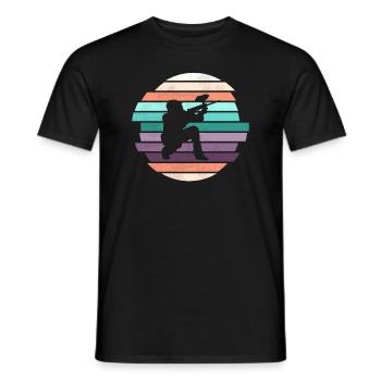 Paintball rétro - T-shirt homme - noir - Devant - AI Model Male 178 light (178cm)