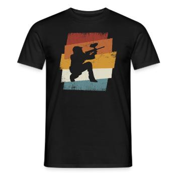 Paintball rétro - T-shirt homme - noir - Devant - AI Model Male 178 light (178cm)