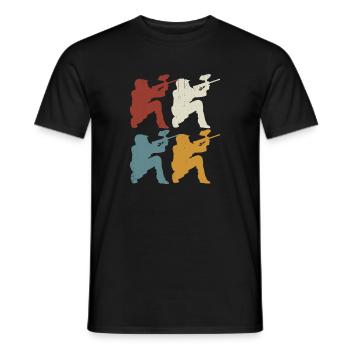 Paintball rétro - T-shirt homme - noir - Devant - AI Model Male 178 light (178cm)