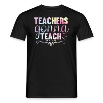 Back to School Teacher Tie Sports Education - Men's T-Shirt - black - Front - AI Model Male 178 light (178cm)