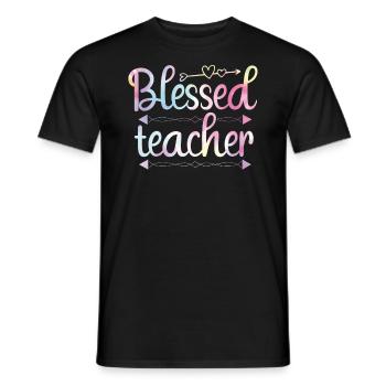 Retour à l’école Professeur d’éducation physique béni - T-shirt homme - noir - Devant - AI Model Male 178 light (178cm)