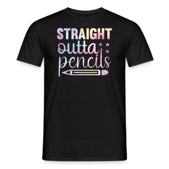 Funny back to school tie rainbow - Men's T-Shirt - black - Front - AI Model Male 178 light (178cm)