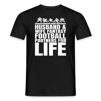 Lustige Paar-Fantasie-Fußball-Partner - Männer T-Shirt - Schwarz - Vorne - AI Model Male 178 light (178cm)