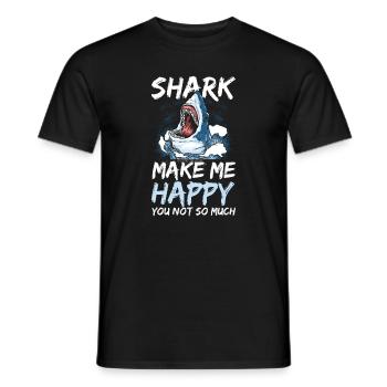 Shark Me Happy Not so much for all shark lovers - Men's T-Shirt - black - Front - AI Model Male 178 light (178cm)