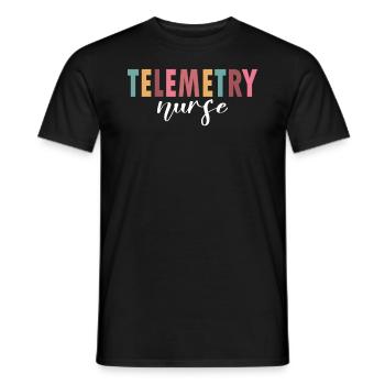 Téléménestrie Infirmière Vie - T-shirt homme - noir - Devant - AI Model Male 178 light (178cm)