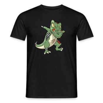 Dabbing Zombi T-Rex - Männer T-Shirt - Schwarz - Vorne - AI Model Male 178 light (178cm)