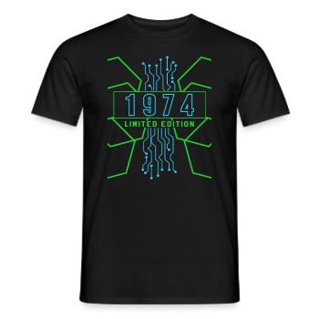 Birthday 1974 Gaming Limited Edition Gamer - Men's T-Shirt - black - Front - AI Model Male 178 light (178cm)