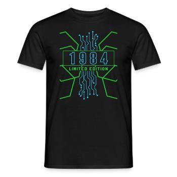Birthday 1984 Gaming Limited Edition Gamer - Men's T-Shirt - black - Front - AI Model Male 178 light (178cm)