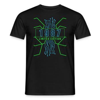 Anniversaire 1987 Gaming Limited Edition Gamer - T-shirt homme - noir - Devant - AI Model Male 178 light (178cm)
