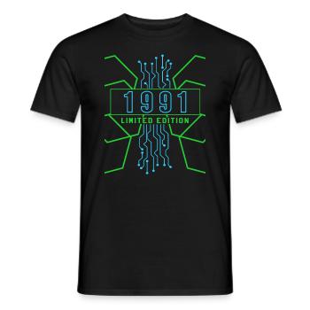 Anniversaire 1991 Gaming Limited Edition Gamer - T-shirt homme - noir - Devant - AI Model Male 178 light (178cm)