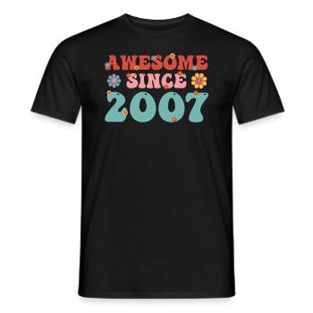 Brilliant since 2007 Groovy Birthday - Men's T-Shirt - black - Front - AI Model Male 178 light (178cm)