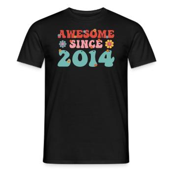 Fantastisch seit 2014 Groovy Birthday - Männer T-Shirt - Schwarz - Vorne - AI Model Male 178 light (178cm)