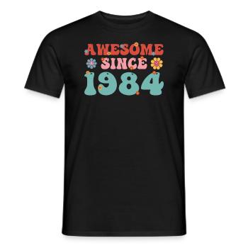 Great since 1984 Groovy birthday - Men's T-Shirt - black - Front - AI Model Male 178 light (178cm)