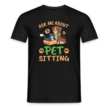 Ask me about pet care for everyone - Men's T-Shirt - black - Front - AI Model Male 178 light (178cm)