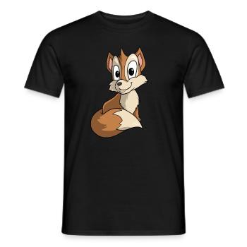 Niedlicher Cartoon Fuchs - Männer T-Shirt - Schwarz - Vorne - AI Model Male 178 light (178cm)