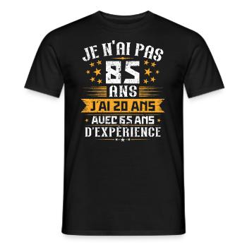 Je n'ai pas 85 ans, Cadeau d'anniversaire 85 ans - T-shirt homme - noir - Devant - AI Model Male 178 light (178cm)
