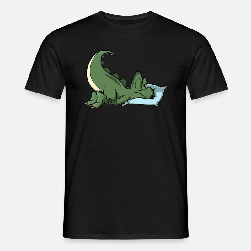 Schlafender T-Rex Dinosaurier - Männer T-Shirt - Schwarz