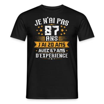 Je n'ai pas 87 ans, Cadeau d'anniversaire 87 ans - T-shirt homme - noir - Devant - AI Model Male 178 light (178cm)