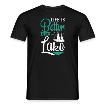 Life Is Better At The Lake - Men's T-Shirt - black - Front - AI Model Male 178 light (178cm)