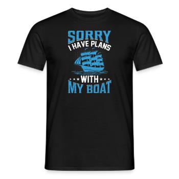 Sorry I Have Plans With My Boat - Men's T-Shirt - black - Front - AI Model Male 178 light (178cm)