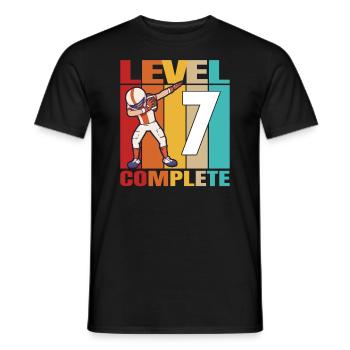 7th Football Birthday Level 7 Complete 7 Years Old - Männer T-Shirt - Schwarz - Vorne - AI Model Male 178 light (178cm)