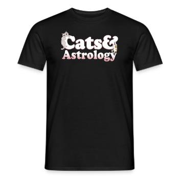 Cute Kawaii Cats And Astrology Women's Cat and - Men's T-Shirt - black - Front - AI Model Male 178 light (178cm)