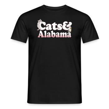 Cute Kawaii Cats And Alabama Women's Cat and - Men's T-Shirt - black - Front - AI Model Male 178 light (178cm)