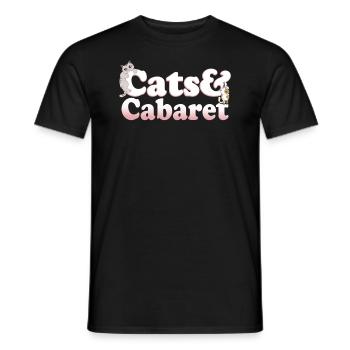Cute Kawaii Cats And Cabaret Women's Cat and - Men's T-Shirt - black - Front - AI Model Male 178 light (178cm)