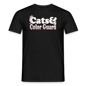 Chats mignons de Kawaii et chat de garde de couleur des femmes et - T-shirt homme - noir - Devant - AI Model Male 178 light (178cm)