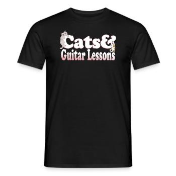 Cute Kawaii Cats And Guitar Lessons Women's Cat - Männer T-Shirt - Schwarz - Vorne - AI Model Male 178 light (178cm)