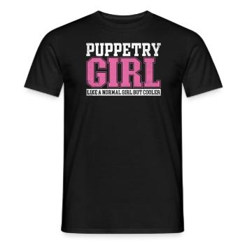 Womens Puppetry Girl Like A Normal Girl But Cooler - Männer T-Shirt - Schwarz - Vorne - AI Model Male 178 light (178cm)