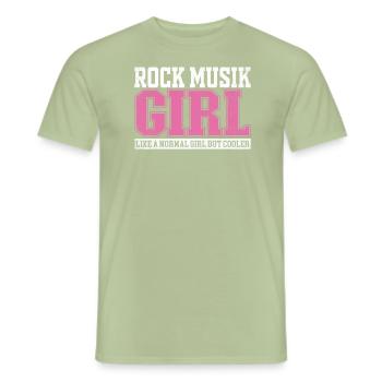 Femme Rock Music Girl Comme Une Fille Normale Mais - T-shirt homme - vert sauge - Devant - AI Model Male 178 light (178cm)