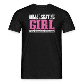 Fille de patin à roulettes féminine comme une fille normale mais - T-shirt homme - noir - Devant - AI Model Male 178 light (178cm)
