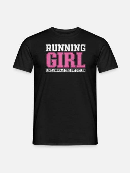 Womens Running Girl Like A Normal Girl But Cooler - Men's T-Shirt - black