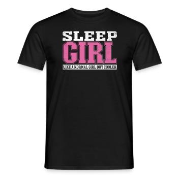 Fille de sommeil pour femmes comme une fille normale mais plus cool - T-shirt homme - noir - Devant - AI Model Male 178 light (178cm)