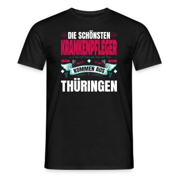 Die Schönsten Krankenpfleger Kommen Aus Thüringen - Männer T-Shirt - Schwarz - Vorne - AI Model Male 178 light (178cm)