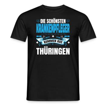 Die Schönsten Krankenpfleger Kommen Aus Thüringen - Männer T-Shirt - Schwarz - Vorne - AI Model Male 178 light (178cm)