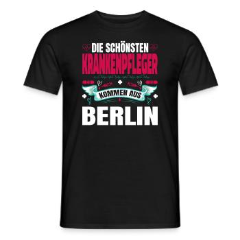 Die Schönsten Krankenpfleger Kommen Aus Berlin - Männer T-Shirt - Schwarz - Vorne - AI Model Male 178 light (178cm)