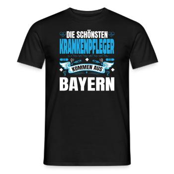 Die Schönsten Krankenpfleger Kommen Aus Bayern - Männer T-Shirt - Schwarz - Vorne - AI Model Male 178 light (178cm)