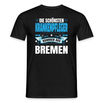 Die Schönsten Krankenpfleger Kommen Aus Bremen - Männer T-Shirt - Schwarz - Vorne - AI Model Male 178 light (178cm)