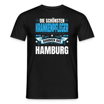 Die Schönsten Krankenpfleger Kommen Aus Hamburg - Männer T-Shirt - Schwarz - Vorne - AI Model Male 178 light (178cm)