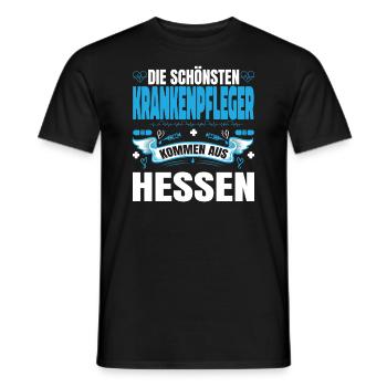 Die Schönsten Krankenpfleger Kommen Aus Hessen - Männer T-Shirt - Schwarz - Vorne - AI Model Male 178 light (178cm)