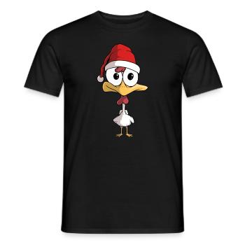 Lustiges Weihnachtsmann Huhn - Männer T-Shirt - Schwarz - Vorne - AI Model Male 178 light (178cm)