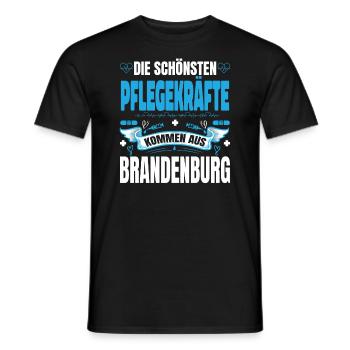 Die Schönsten Pflegekräfte Kommen Aus Brandenburg - Männer T-Shirt - Schwarz - Vorne - AI Model Male 178 light (178cm)