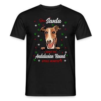 Andalusischer Laufhund Hund Weihnachten Hunderasse - Männer T-Shirt - Schwarz - Vorne - AI Model Male 178 light (178cm)