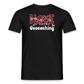 I Love Geocaching Girls Geocaching - Men's T-Shirt - black - Front - AI Model Male 178 light (178cm)