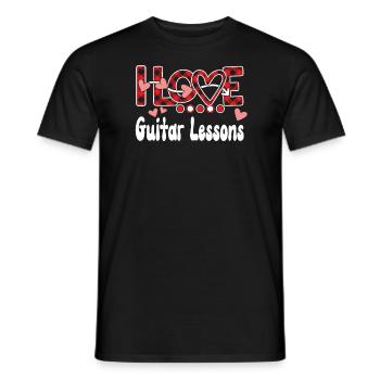 I Love Guitar Lessons Girls Guitar Lessons - Männer T-Shirt - Schwarz - Vorne - AI Model Male 178 light (178cm)