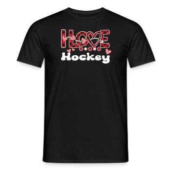 I Love Hockey Girls Hockey - Men's T-Shirt - black - Front - AI Model Male 178 light (178cm)