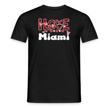 J'aime les filles de Miami Miami - T-shirt homme - noir - Devant - AI Model Male 178 light (178cm)